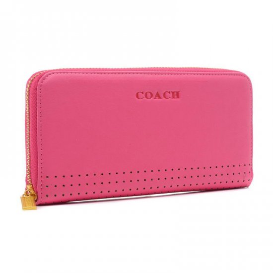 Coach Madison Perforated Large Pink Wallets BVZ - Click Image to Close